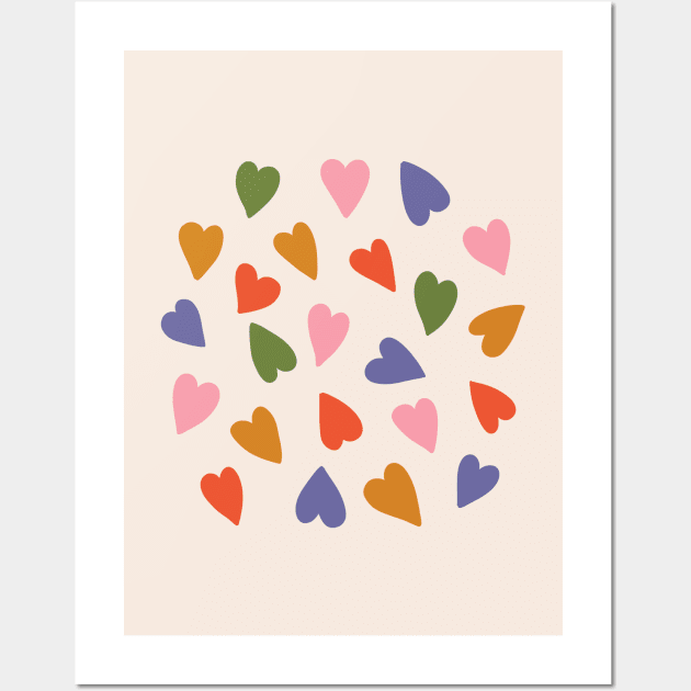 Tween spirit simple colorful hearts Wall Art by Natalisa